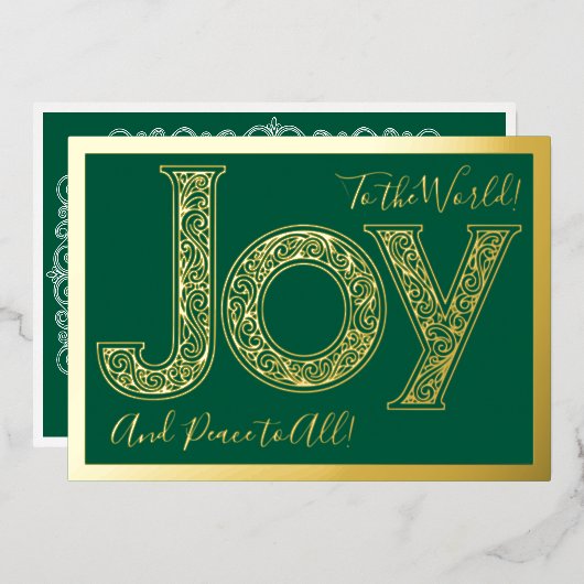 グリーンで世界に大きな喜び、金ゴールド 箔シーズンカード (正面/裏面)