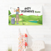 グリーンで幸せなゴルファーとゴルフ幸せな退職 横断幕 (インサイチュ)