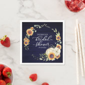 グリーンとひまわりとカボチャの秋の結婚前お披露目パーティー スタンダードカクテルナプキン (インサイチュ)