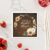 グリーンとひまわりとカボチャの秋の結婚前お披露目パーティー スタンダードカクテルナプキン (インサイチュ)