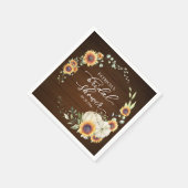 グリーンとひまわりとカボチャの秋の結婚前お披露目パーティー スタンダードカクテルナプキン (角)