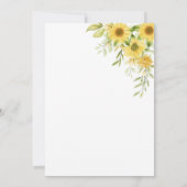 グリーンとひまわりの性別発表招待状 招待状 (裏面)