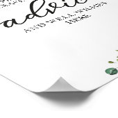 グリーンとひまわり ウェディングシャワーのアドバイスサイン ポスター (角)