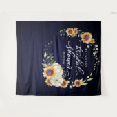 グリーンとひまわり 秋のブライダルシャワー 背景 タペストリー (正面(横))