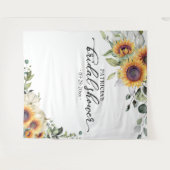 グリーンとひまわり 秋のブライダルシャワー 背景 タペストリー (正面(横))