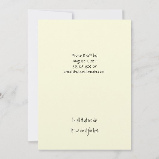 グリーンとアイボリーの結婚式の披露宴招待状 招待状 (裏面)