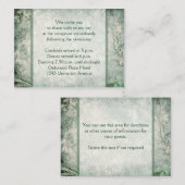 グリーンとアイボリーの花柄の受付案内カード エンクロージャーカード (正面/裏面)