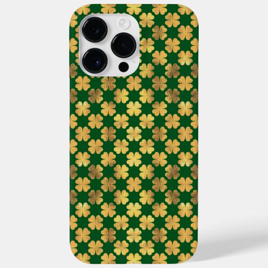 グリーンとアイルランドのシャムロックの金ゴールドの色合い Case-Mate iPhoneケース (裏面)