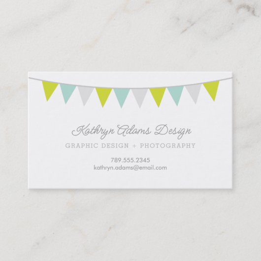 グリーンとアクアバンティングバナー 名刺 (正面)