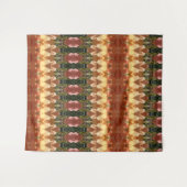 グリーンとアンバーのイカットも タペストリー (正面(横))