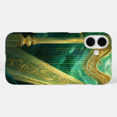 グリーンとイエローのアイリッシュケルトハープ Case-Mate iPhoneケース (裏面 (横))