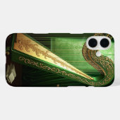 グリーンとイエローのアイリッシュ・ケルトハープ Case-Mate iPhoneケース (裏面 (横))