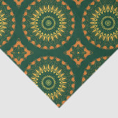 グリーンとイエローボホシック装飾模様 薄葉紙 (詳細)