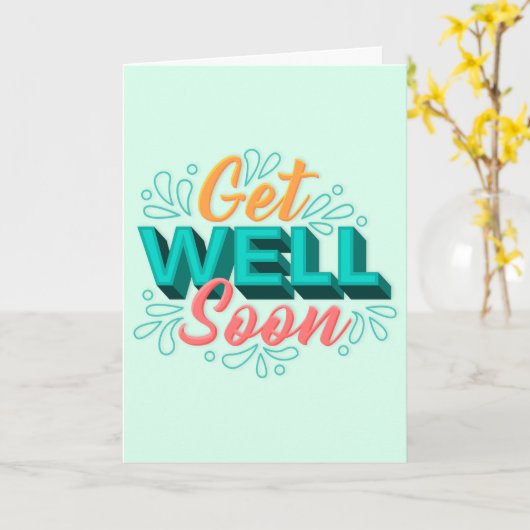 グリーンとイエローモダンのタイポグラフィが良くなる カード (黄色い花)