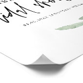 グリーンとオリーブの枝 ウェルカム ブライダルシャワー サイン (角)