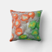 グリーンとオレンジのタフィーのキャンディ装飾用クッション クッション (裏面)