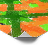 グリーンとオレンジの抽象芸術アモダンート ポスター (角)