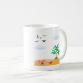 グリーンとオレンジの楽しいサマーマグ コーヒーマグカップ (正面右)