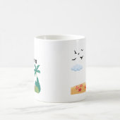 グリーンとオレンジの楽しいサマーマグ コーヒーマグカップ (中央)