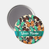 グリーンとオレンジの蝶 マグネット (正面/裏面)