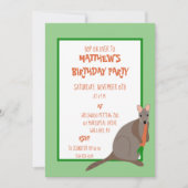 グリーンとオレンジワラビー食べ物ズのアニンジン誕生日 招待状 (正面)