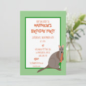 グリーンとオレンジワラビー食べ物ズのアニンジン誕生日 招待状 (スタンド正面)