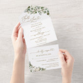 グリーンとカボチャの秋の結婚式 オールインワン招待状 (貼ってはがせる)