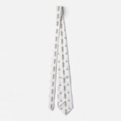 グリーンとクリームモダンフォークアートクリスマスツリー ネクタイ (裏面)