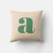 グリーンとクリームレトロモダンイニシャル クッション (裏面)