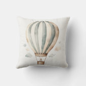 グリーンとクリームヴィンテージホットエアバルーン クッション (裏面)