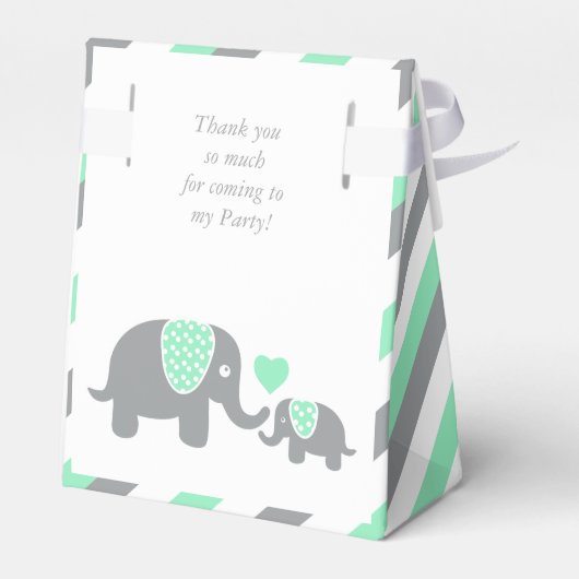 グリーンとグレーのストライプゾウ フェイバーボックス (裏面サイド)