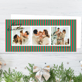 グリーンとコーラルシック縦型ストライプ3 Photo