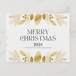 グリーンとゴールデンフェスティバルクリスマスサンキューカード シーズンポストカード