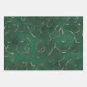 グリーンとゴールデン ラッピングペーパーシート (正面)