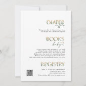 グリーンとゴールドが一つになったベビーシャワーのお知らせ 招待状 (裏面)