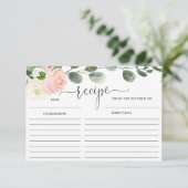 グリーンとゴールドとピンクのブライダルシャワー レシピカード エンクロージャーカード (スタンド正面)