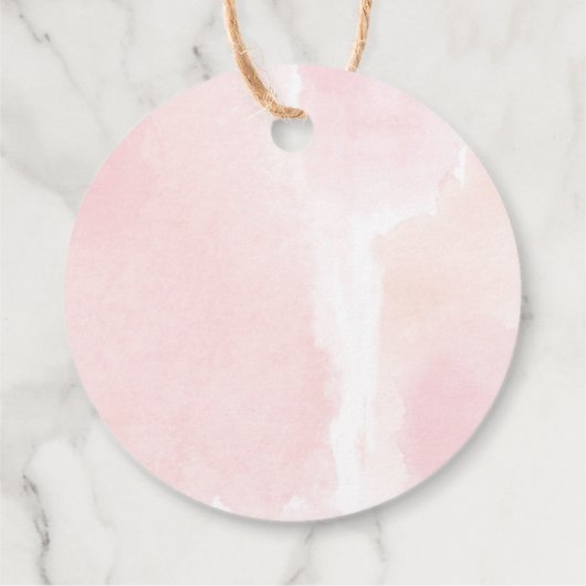 グリーンとゴールドとピンクのユーカリのブライダルシャワー フェイバータグ (裏面)