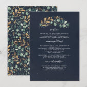 グリーンとゴールドとブルーのウェディング情報 ゲスト エンクロージャーカード (正面/裏面)