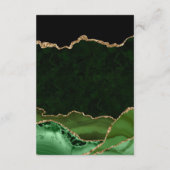 グリーンとゴールドのアゲートウェディングの詳細 エンクロージャーカード (裏面)