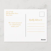 グリーンとゴールドのアゲート大理石の誕生日パーティー ポストカード (裏面)