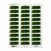 グリーンとゴールドのアゲート大理石の誕生日パーティー ラベル (フルシート)