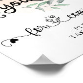 グリーンとゴールドのウェディングサイン ありがとう ご厚意の印 ポスター (角)