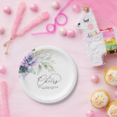 グリーンとゴールドのエレガントなモダンなお祝い ペーパープレート (パーティー)