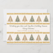 グリーンとゴールドのクリスマスツリー ホリデーグリーティング シーズンカード (正面)