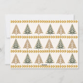 グリーンとゴールドのクリスマスツリー ホリデーグリーティング シーズンカード (裏面)