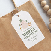 グリーンとゴールドのクリスマスパーティー ギフトタグ
