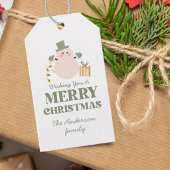 グリーンとゴールドのクリスマスパーティー ギフトタグ