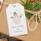 グリーンとゴールドのクリスマスパーティー ギフトタグ