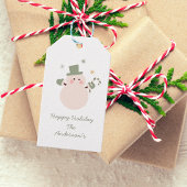 グリーンとゴールドのクリスマスパーティー ギフトタグ