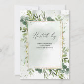 グリーンとゴールドのグリッター付き ブライダルシャワーの招待状 招待状 (裏面)